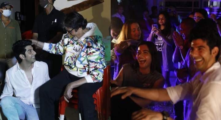 Rashmika Mandanna, Pavail Gulati and Team Goodbye dance their heart out as Amitabh Bachchan turns DJ for the wrap-up party