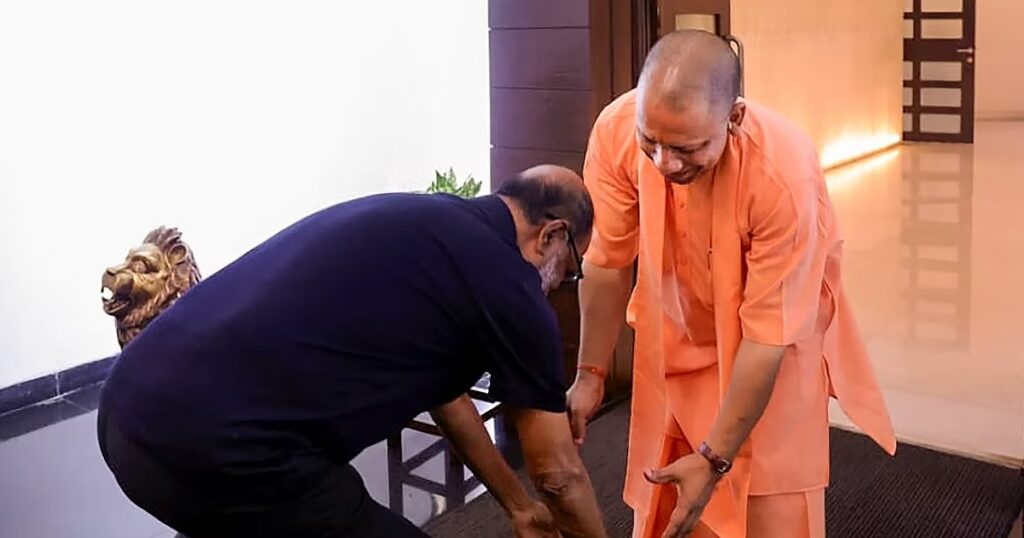 Rajinikanth gets trolled for touching CM Yogi Adityanath’s feet