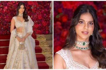 At the Aadar Jain wedding, Suhana Khan’s striking white lehenga exudes regal grace